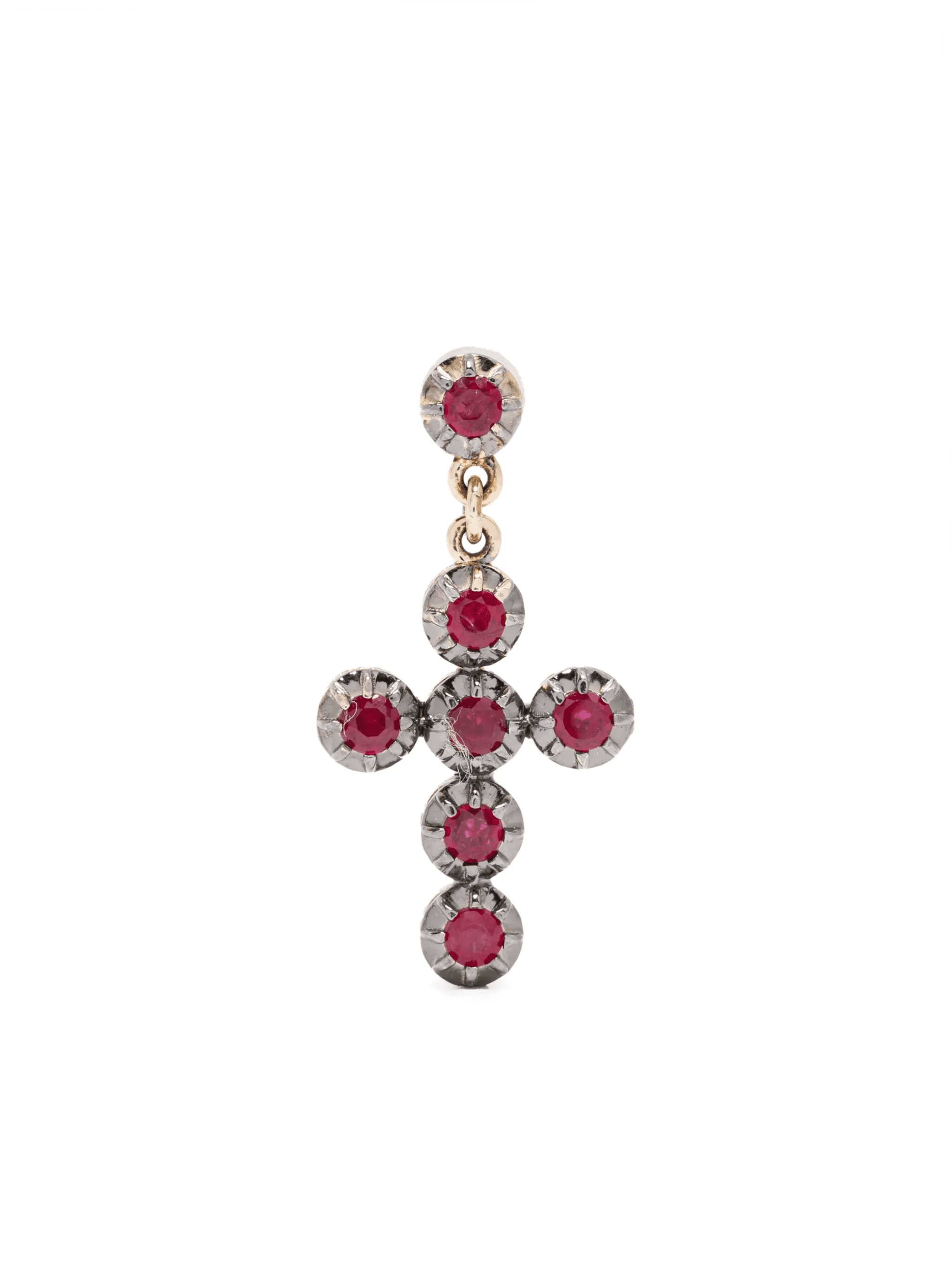 14kt yellow gold ruby earrings - Image 1
