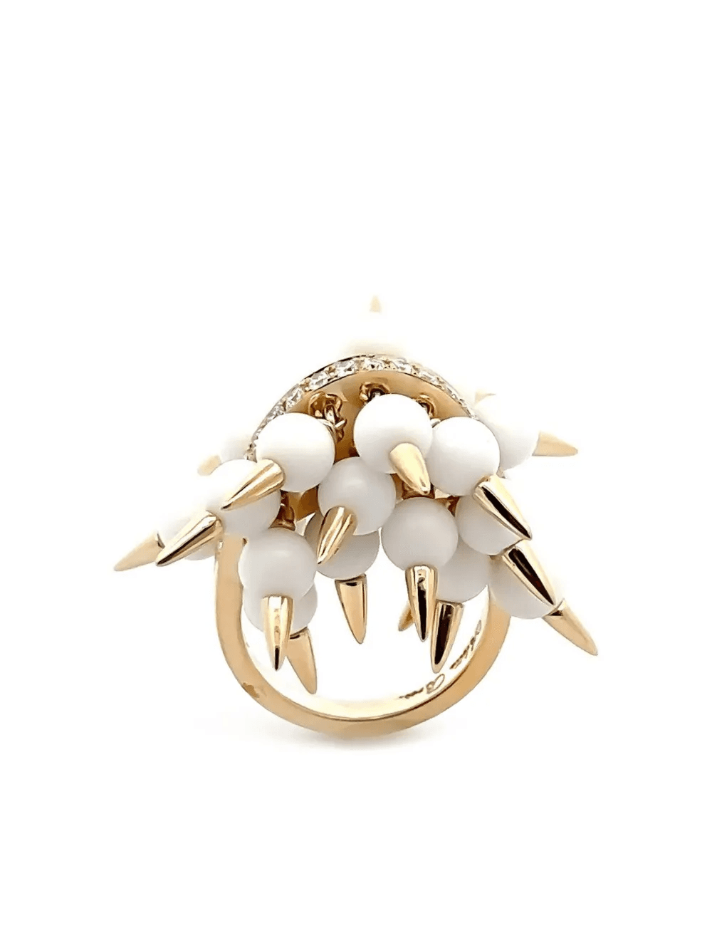 18K yellow gold Spiked Muse onyx and diamond ring - Image 1