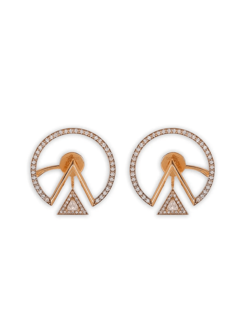 18K rose gold Duality diamond earrings - Image 1