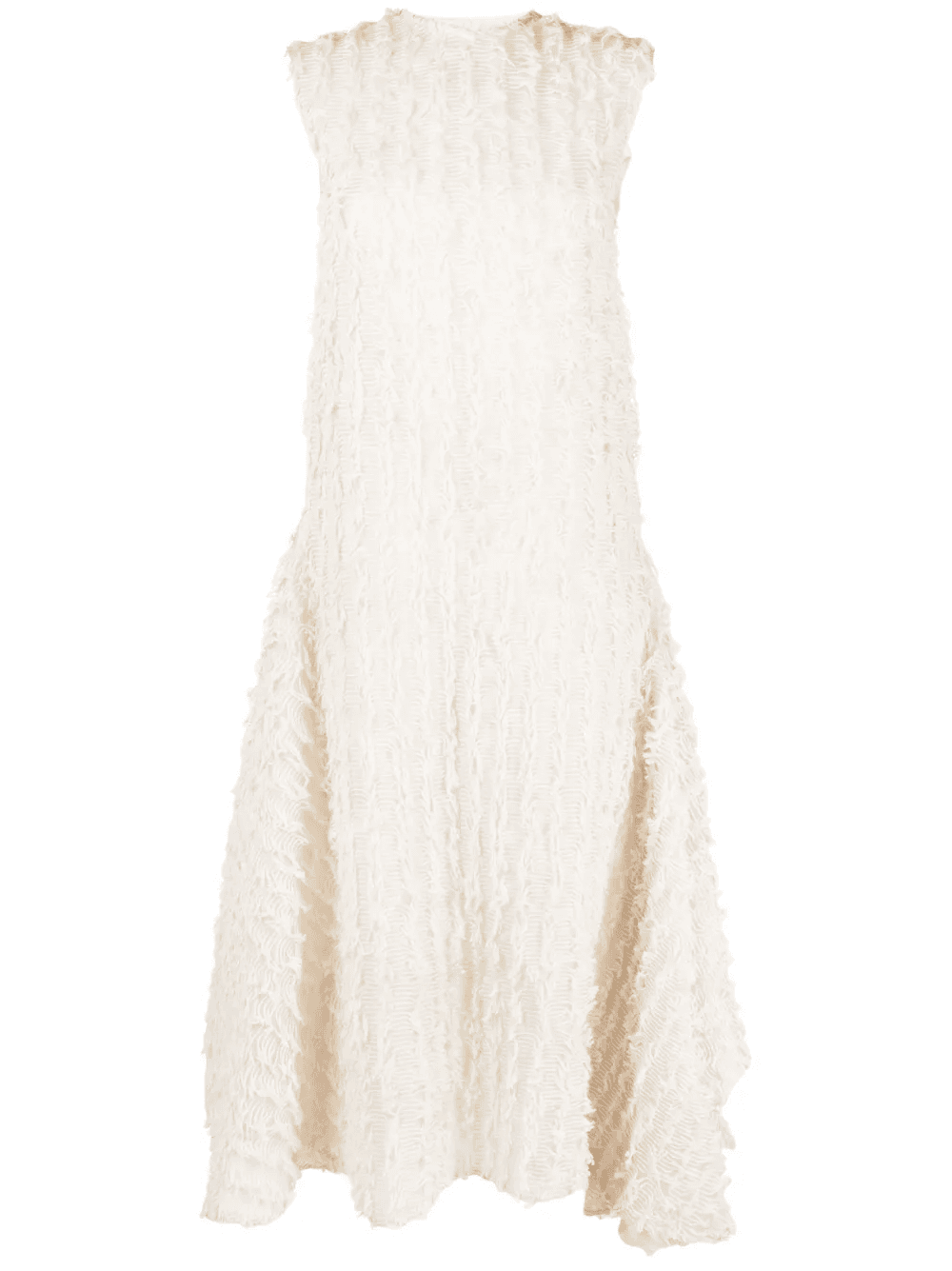 frayed-trim midi dress - Image 1