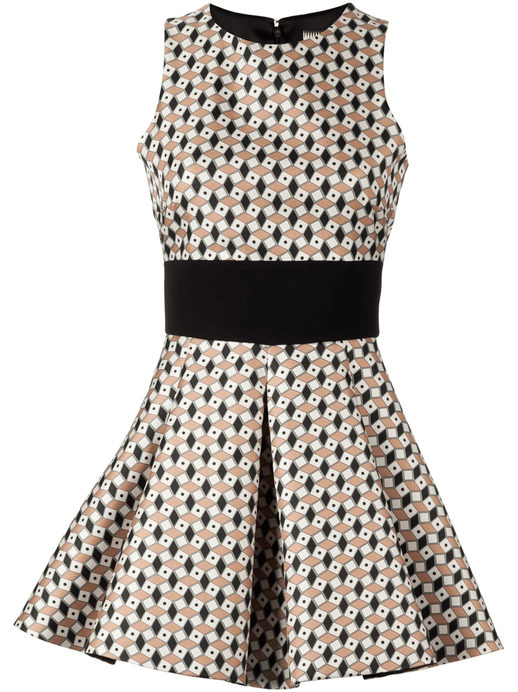 graphic print flared dress - Image 1