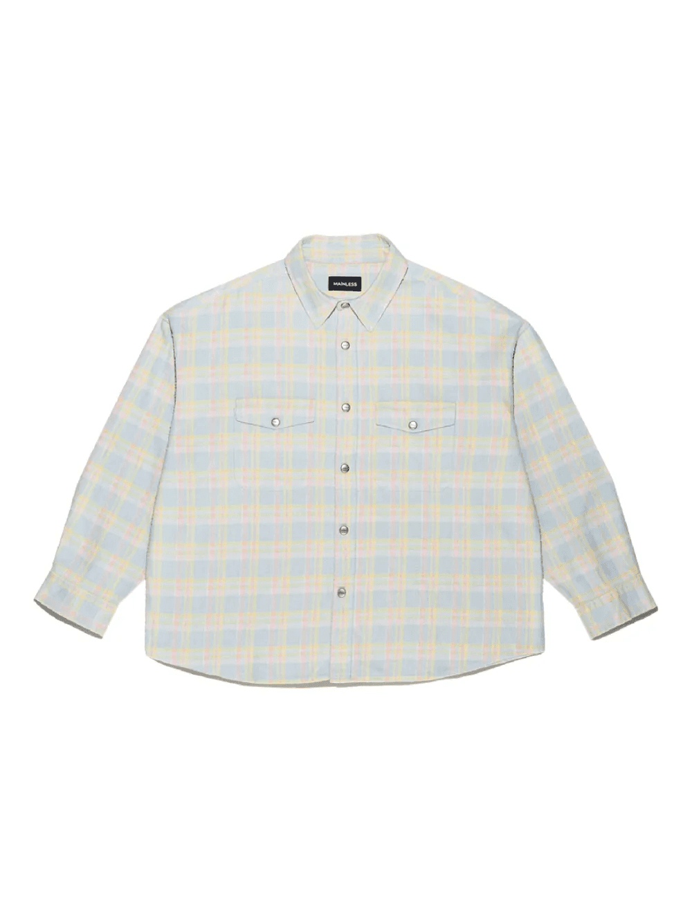 flap pockets plaid shirt - Image 1
