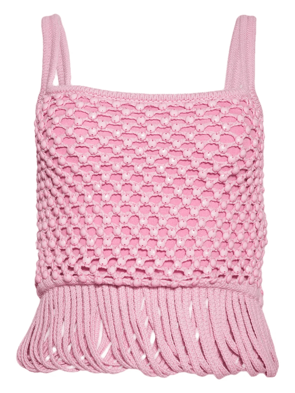 Loop fringe knit-mesh tank top - Image 1