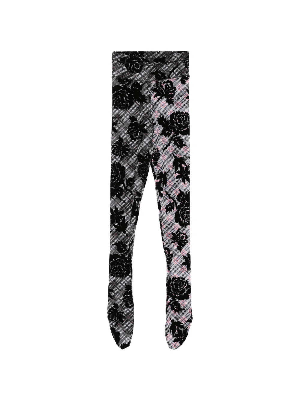 Picnic floral check tights - Image 1