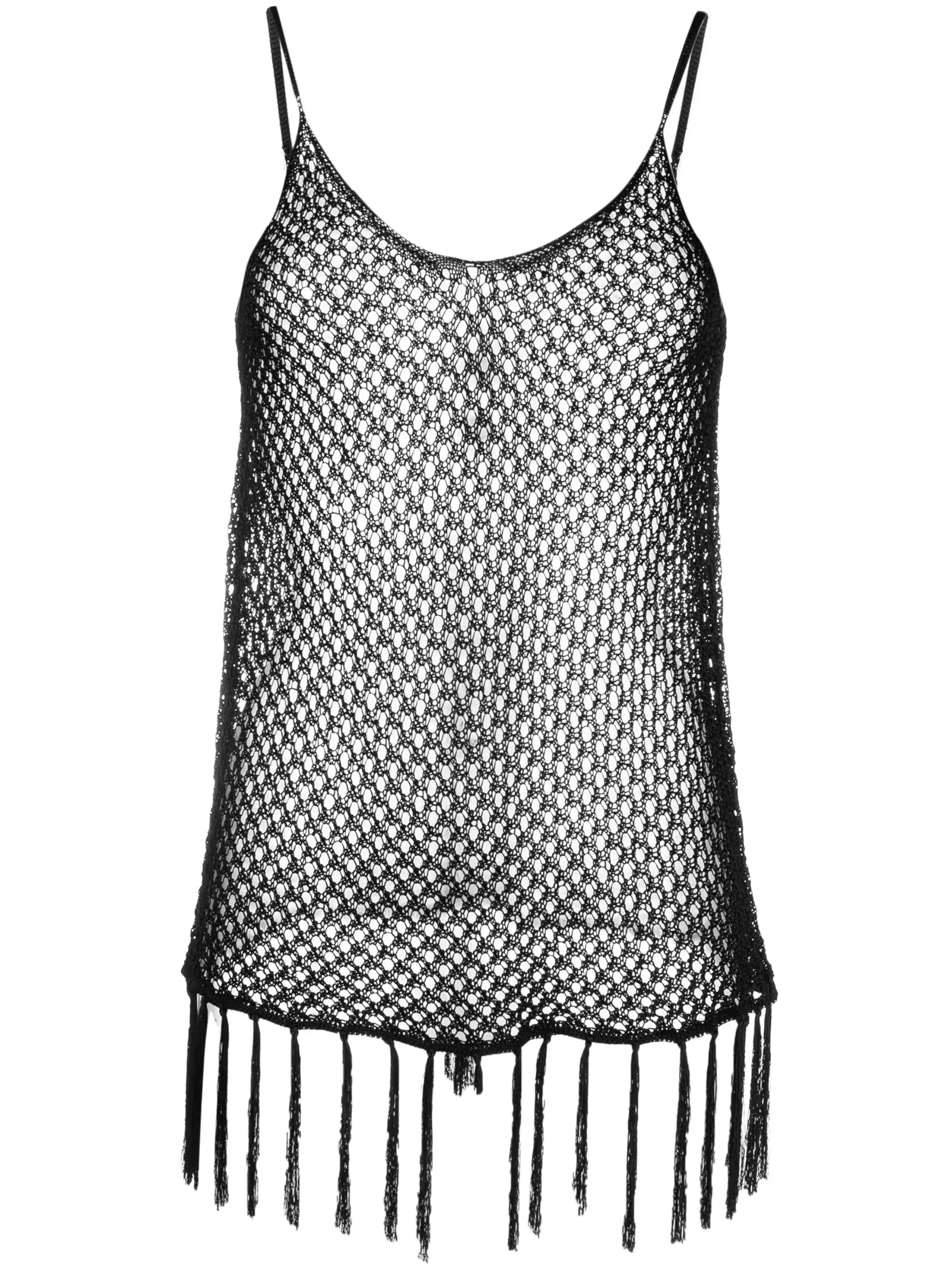 open-knit fringed top - Image 1