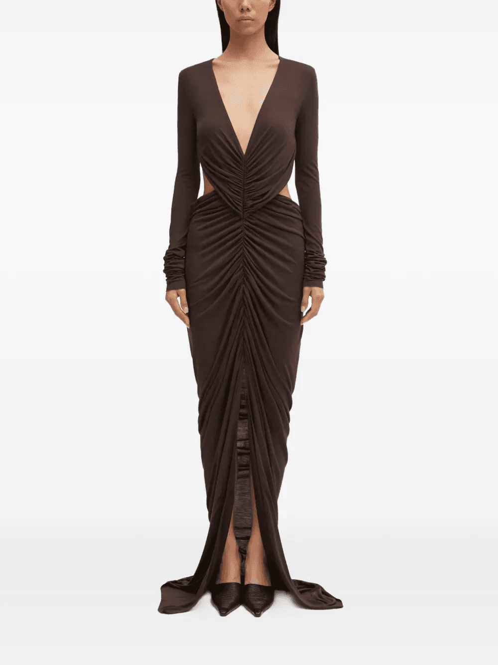 Poppy cut-out V-neck maxi dress - Image 1
