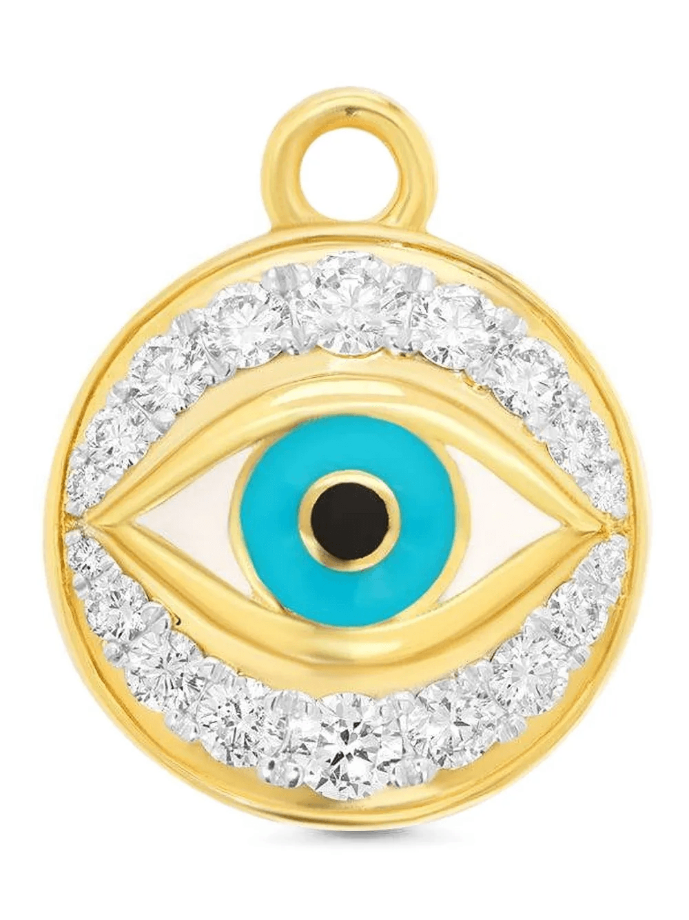 18K yellow gold Evil Eye diamond charm - Image 1