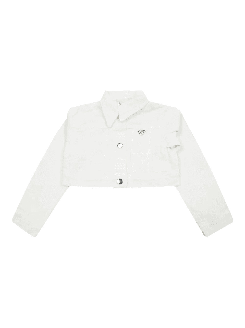 heart-appliqué cropped shirt - Image 1