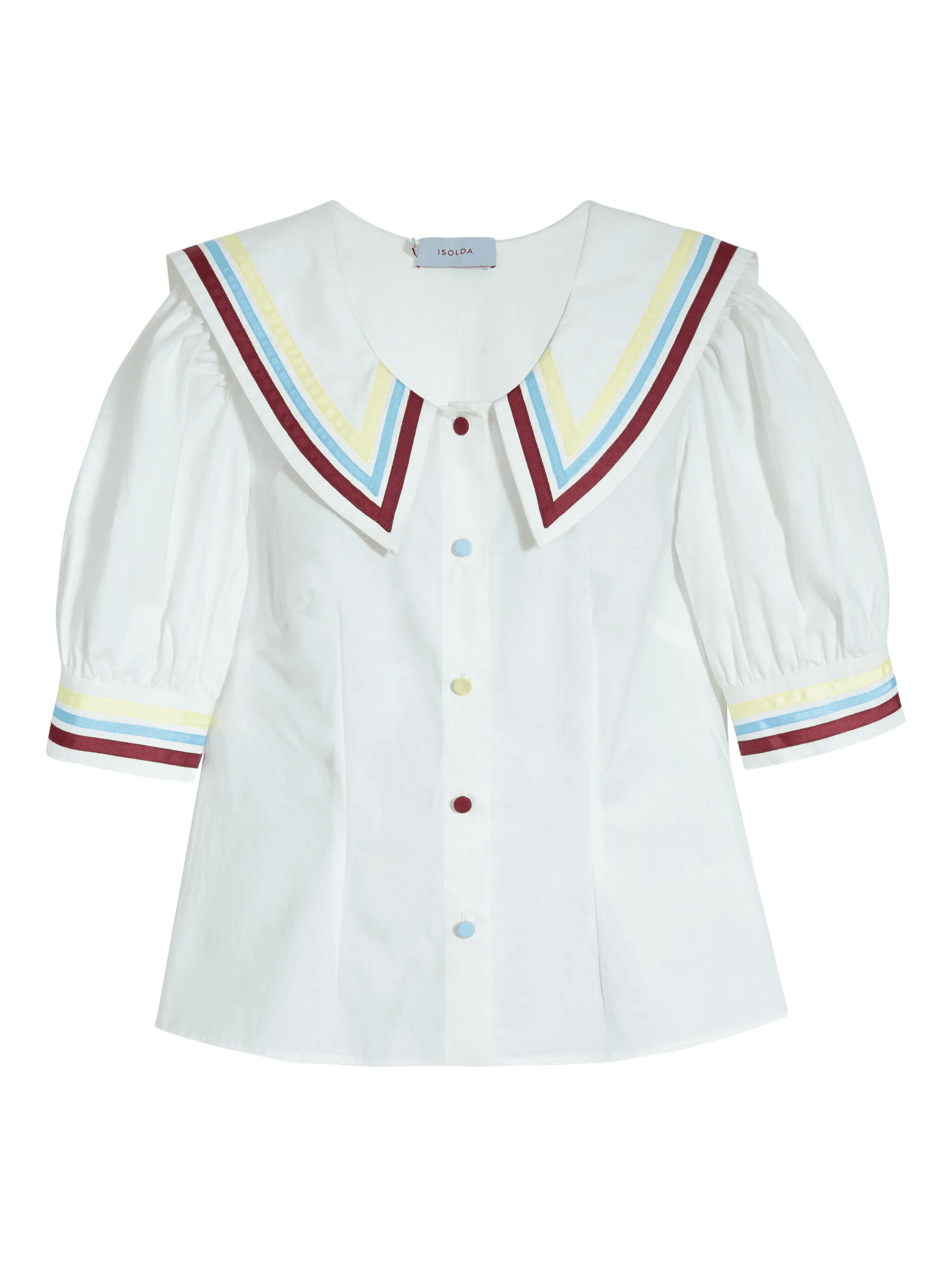 Marítima striped-collar buttoned blouse - Image 1