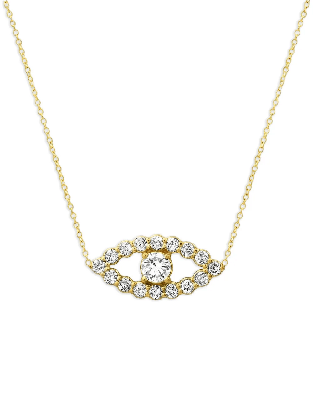Open Evil Eye diamond necklace - Image 1