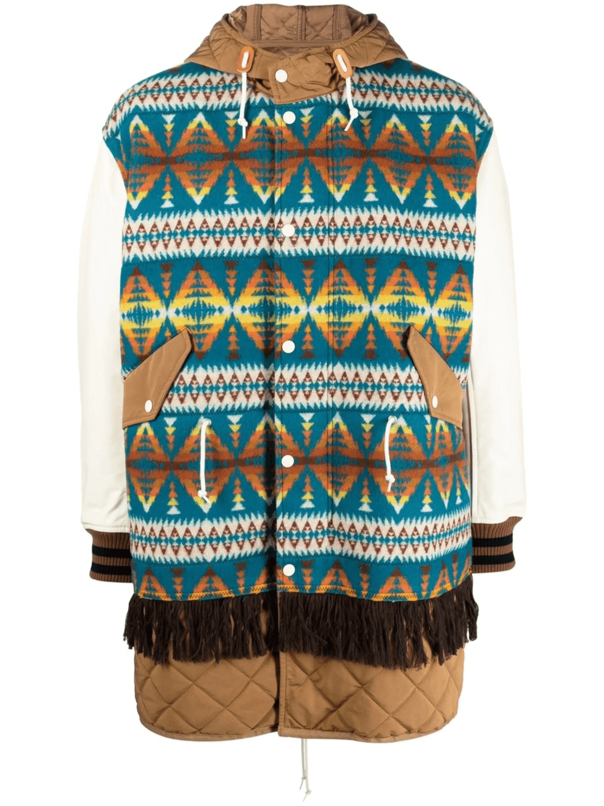 graphic-print hooded parka - Image 1