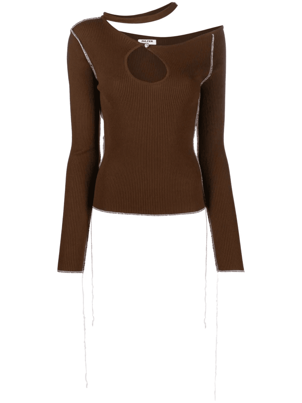 cut-out ribbed-knit top - Image 1