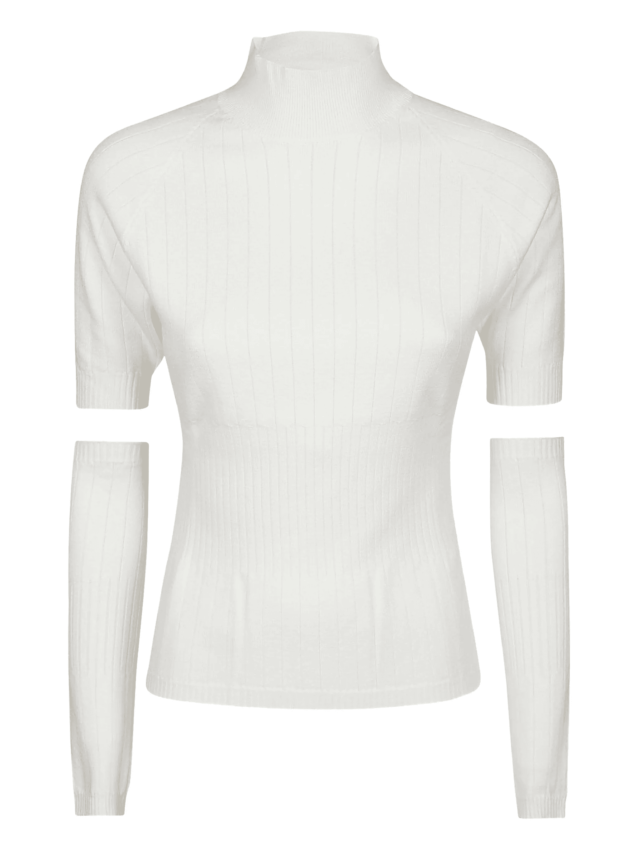 ribbed mock-neck sweater - Image 1