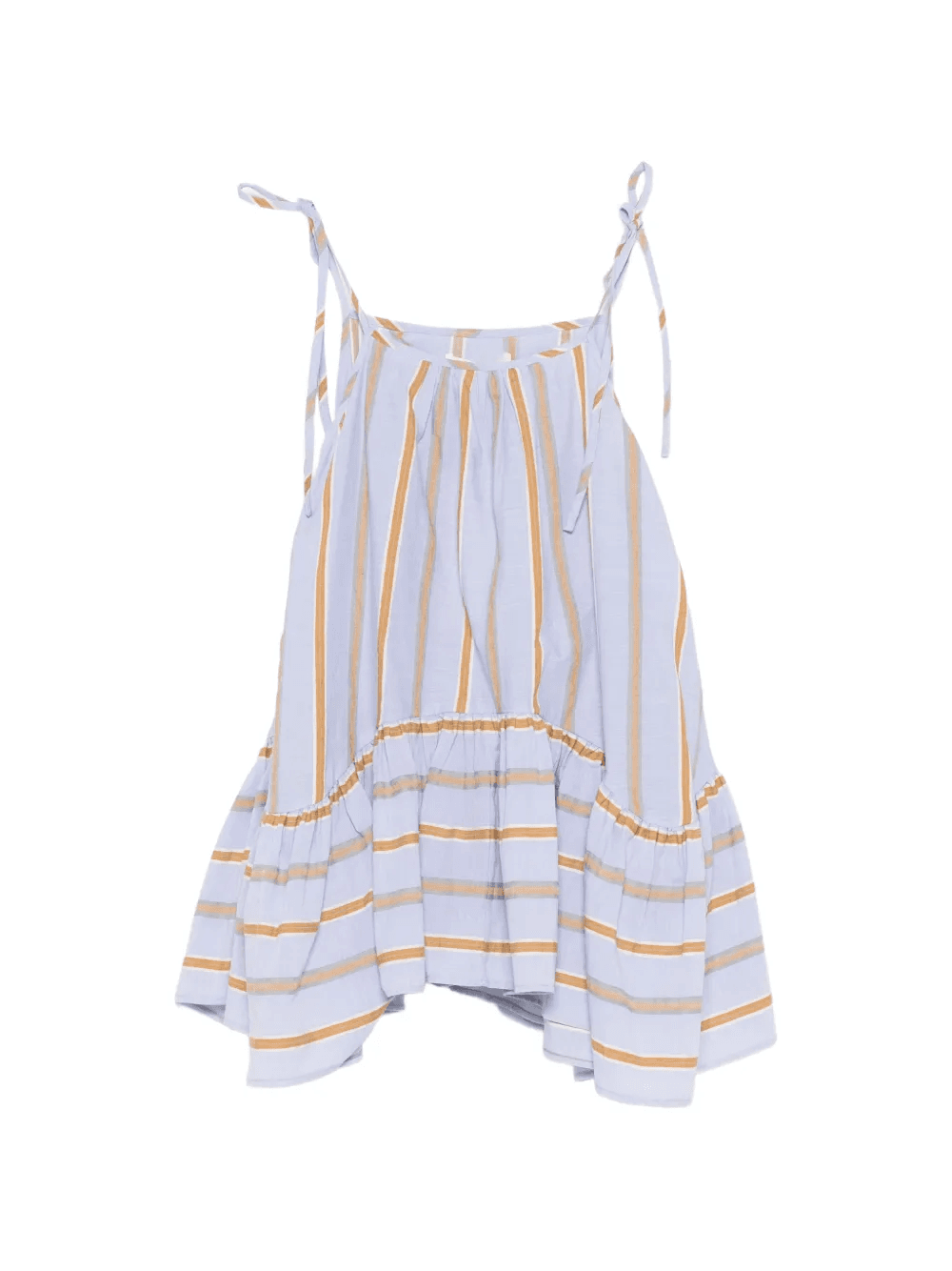 striped-pattern ruffle-detail top - Image 1