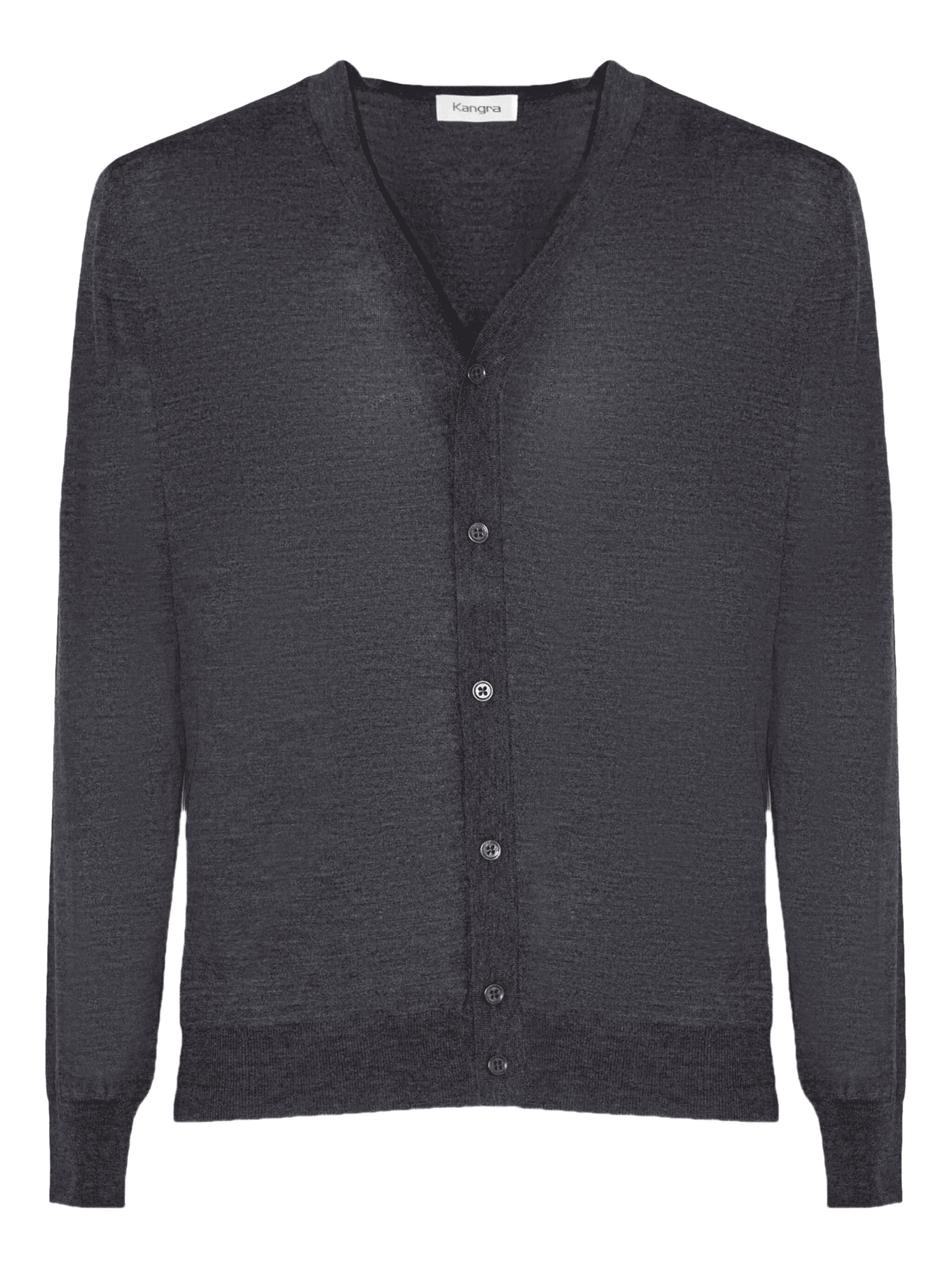V-neck ribbed-trim cardigan - Image 1