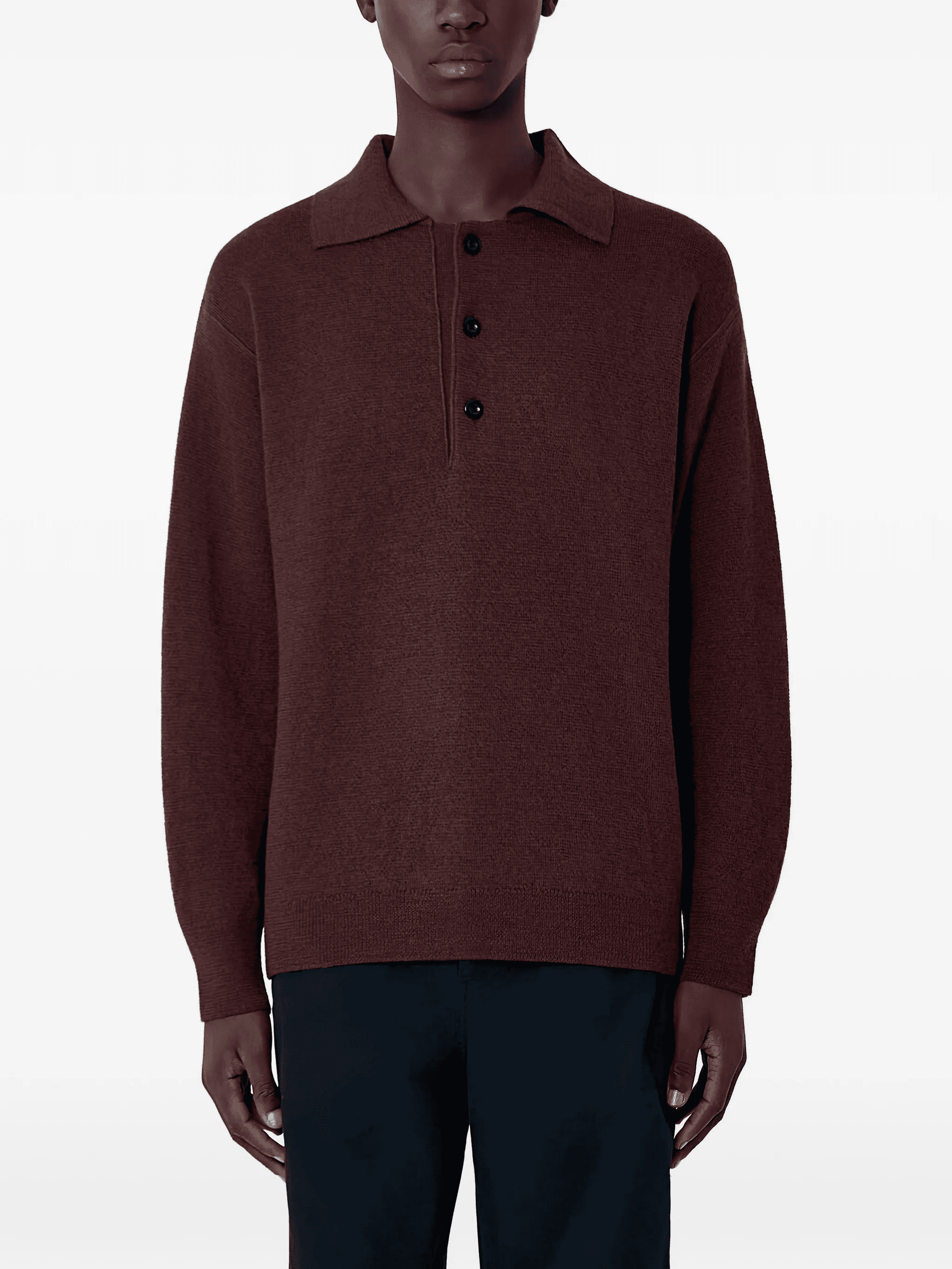 buttoned knitted polo shirt - Image 1