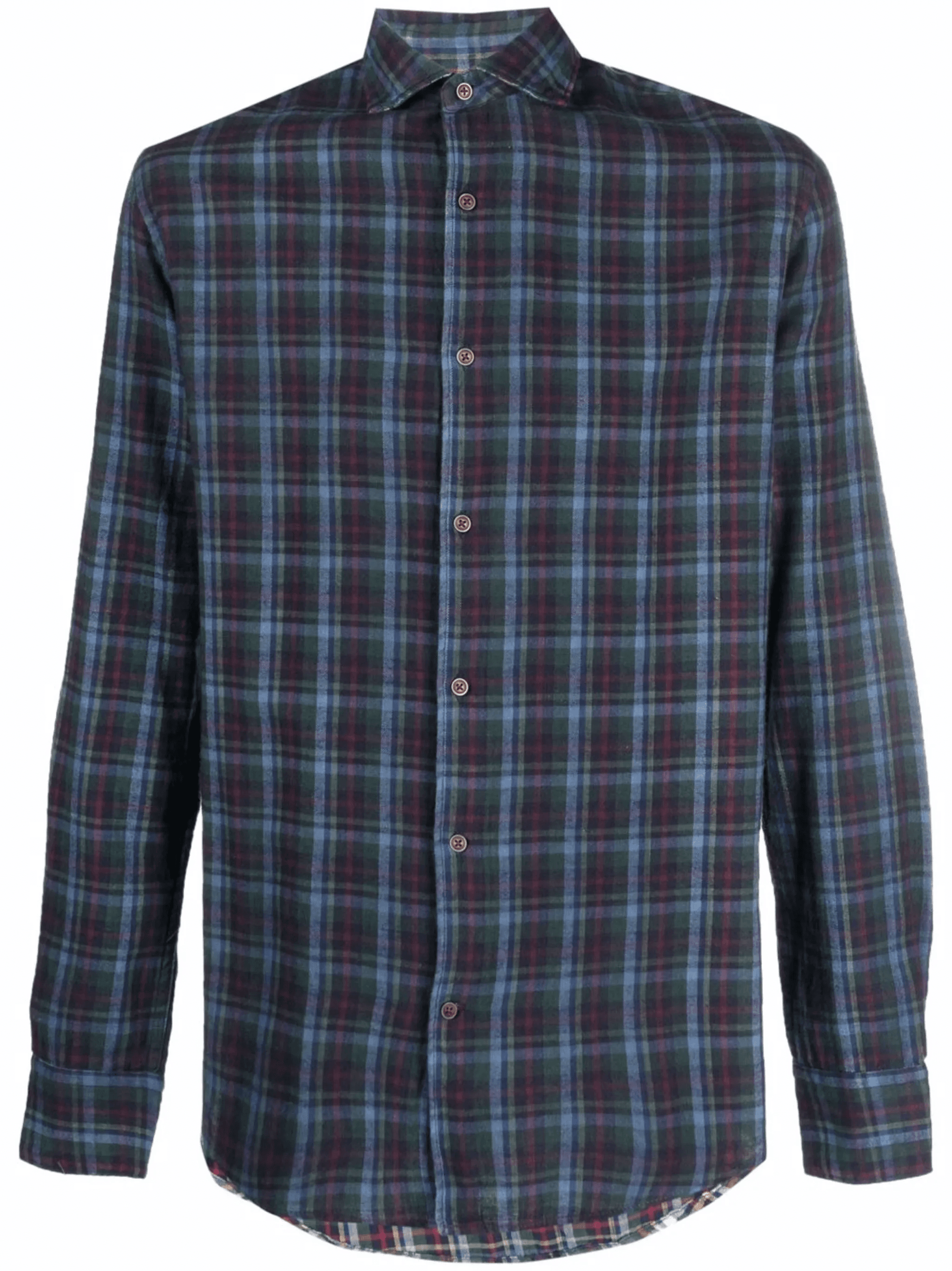 check-print long-sleeve shirt - Image 1