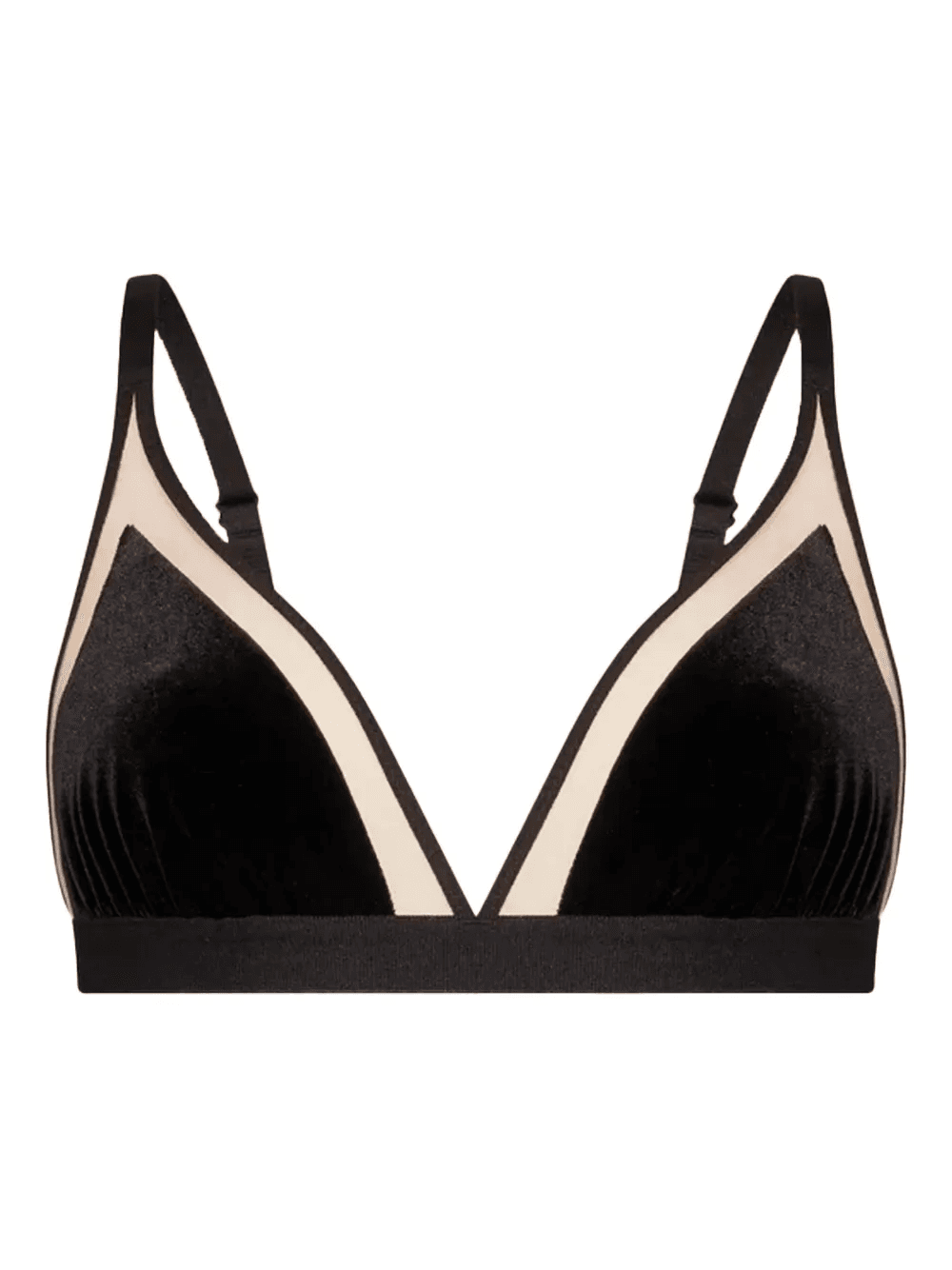 velvet-paneled triangle bra - Image 1