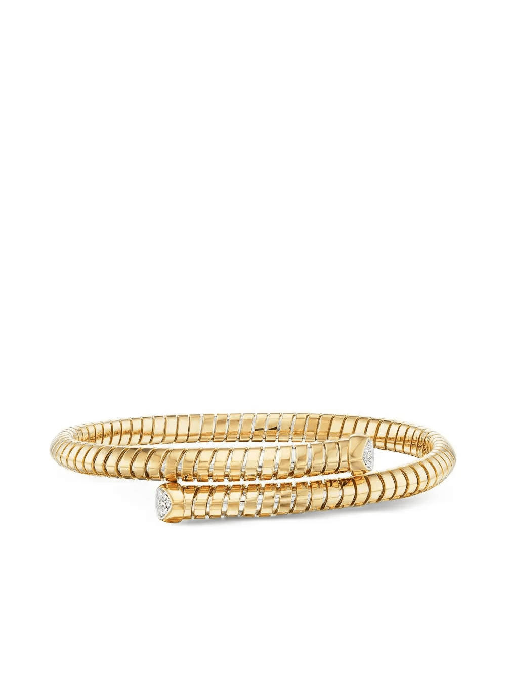18K yellow gold Trisolina diamond bangle bracelet - Image 1