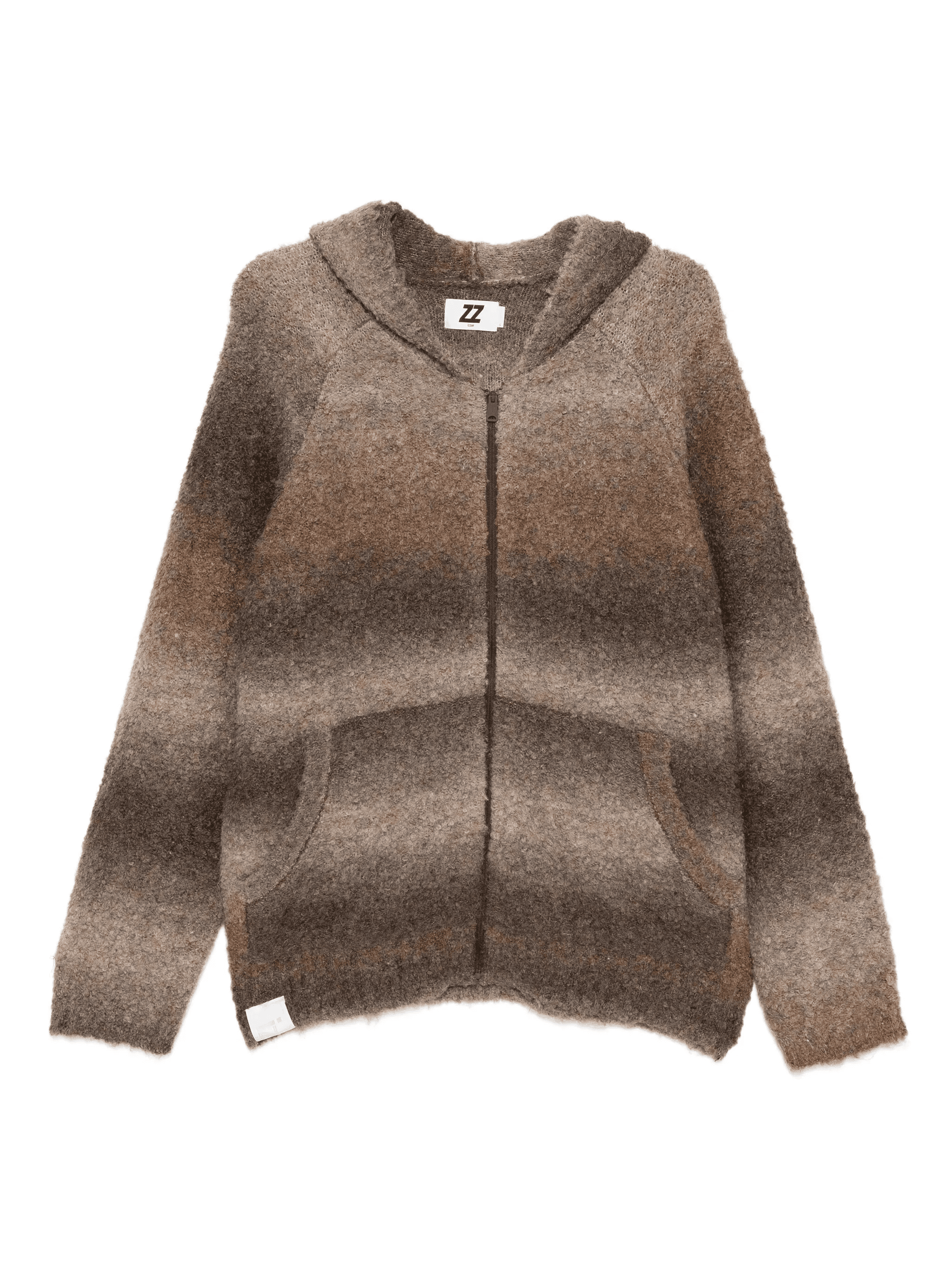 ombre striped zip-up hoodie - Image 1