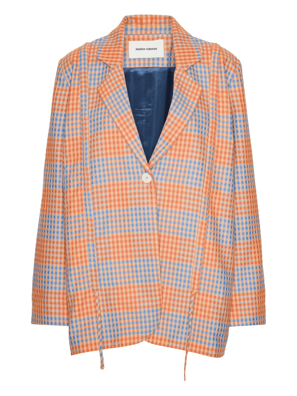 checked single-breasted jacket - Image 1