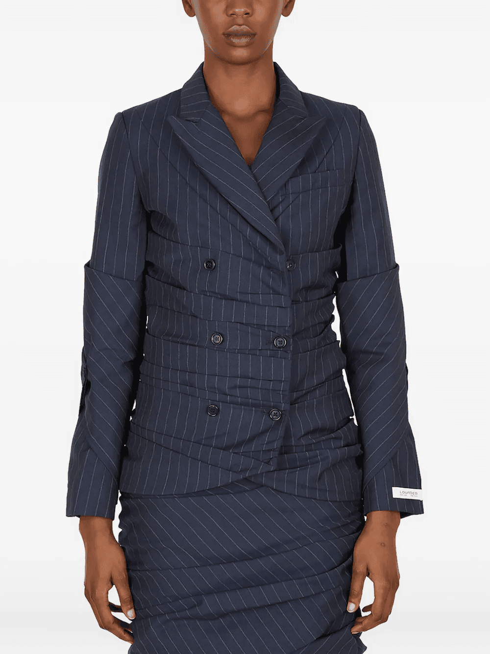 pinstriped double-breasted blazer - Image 1