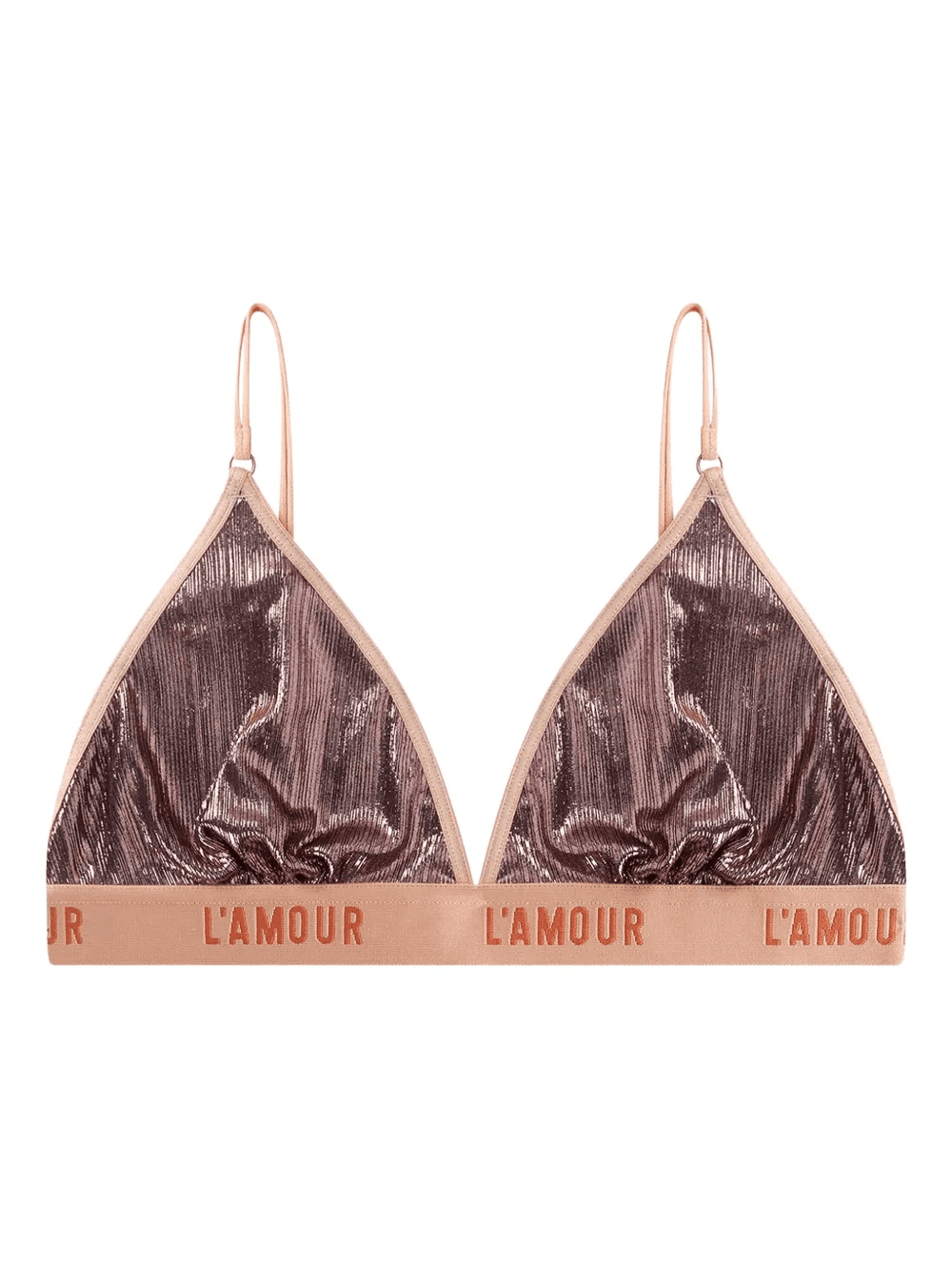 metallic-ribbed bra - Image 1