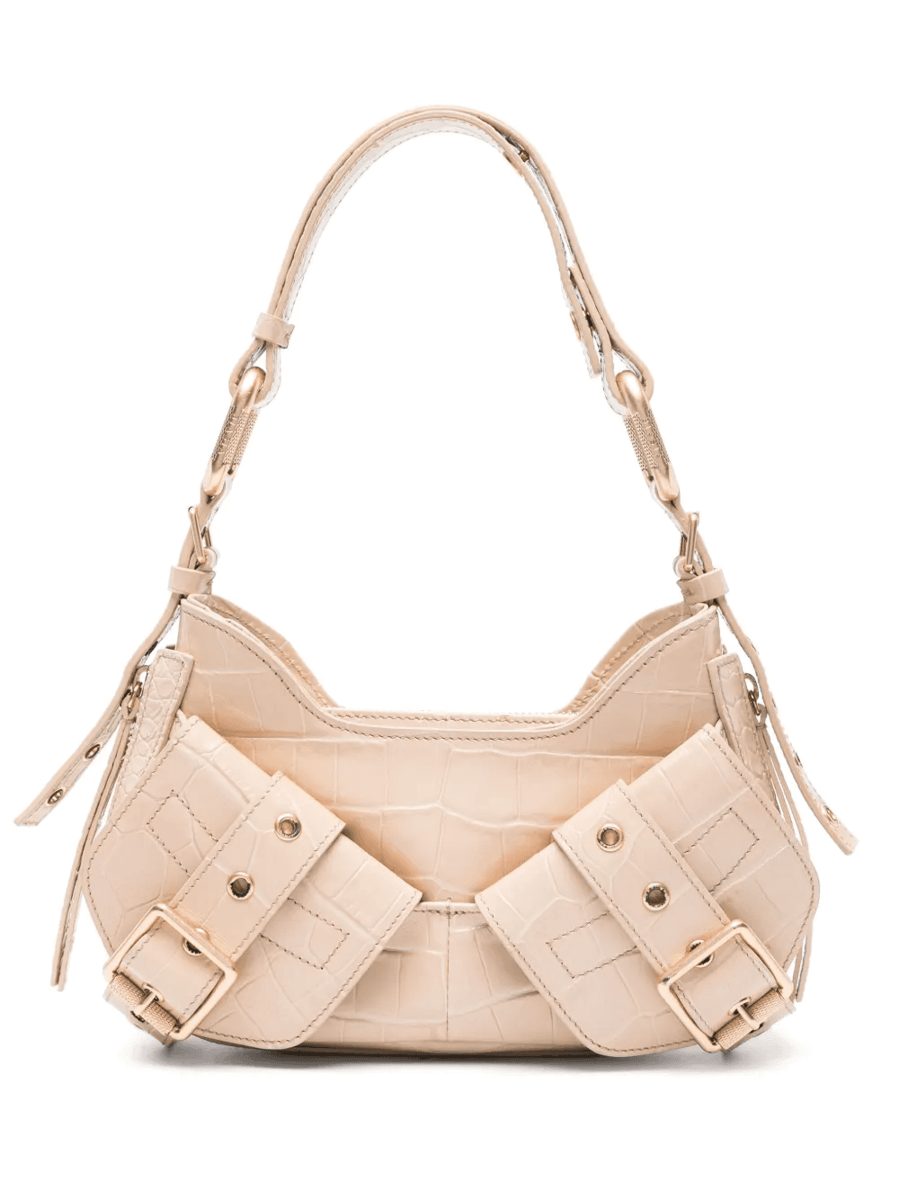 Y2K crocodile-embossed leather shoulder bag - Image 1