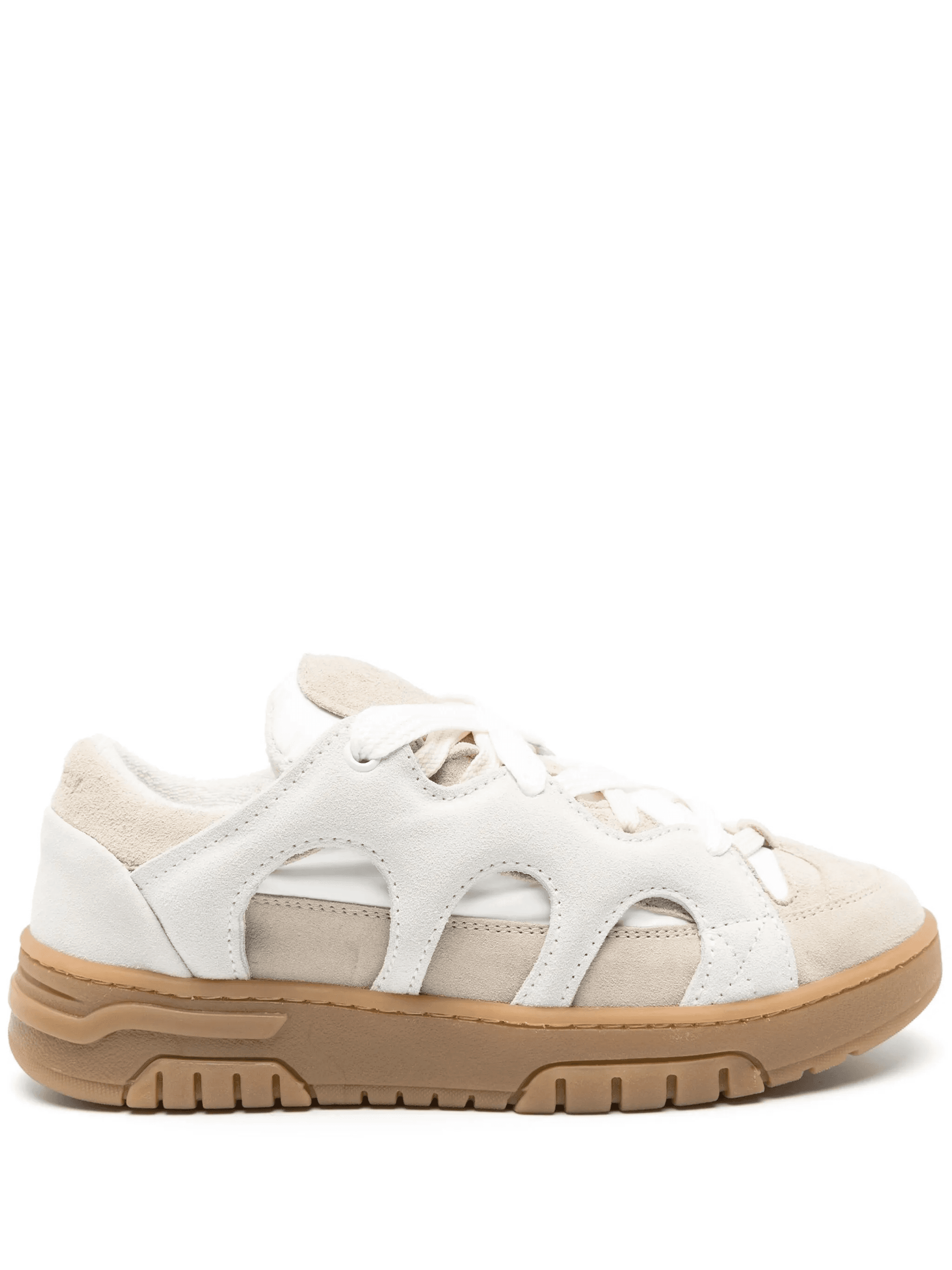 Curb panelled leather sneakers - Image 1