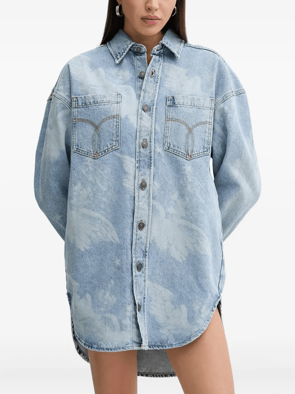 Angels printed denim shirt dress - Image 1