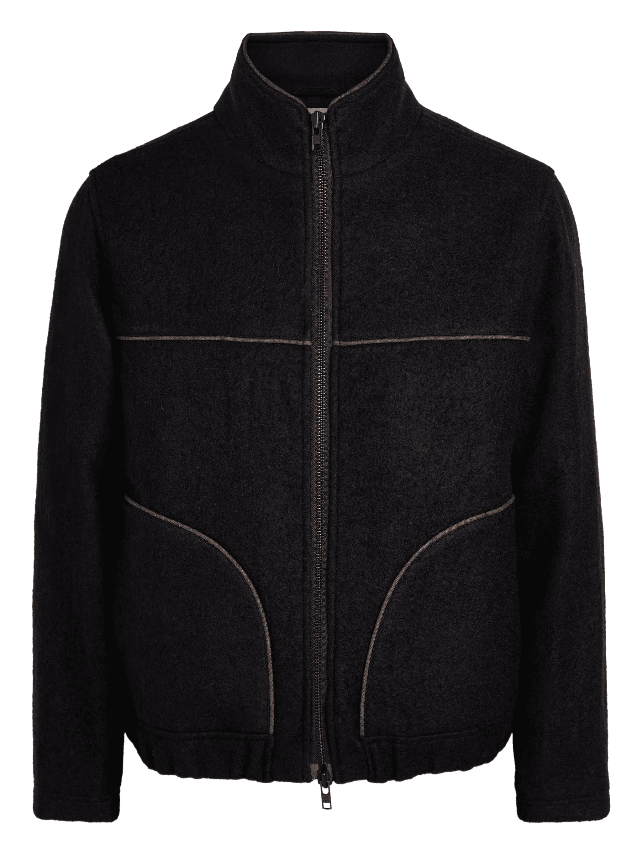 zip-up piped-trim jacket - Image 1