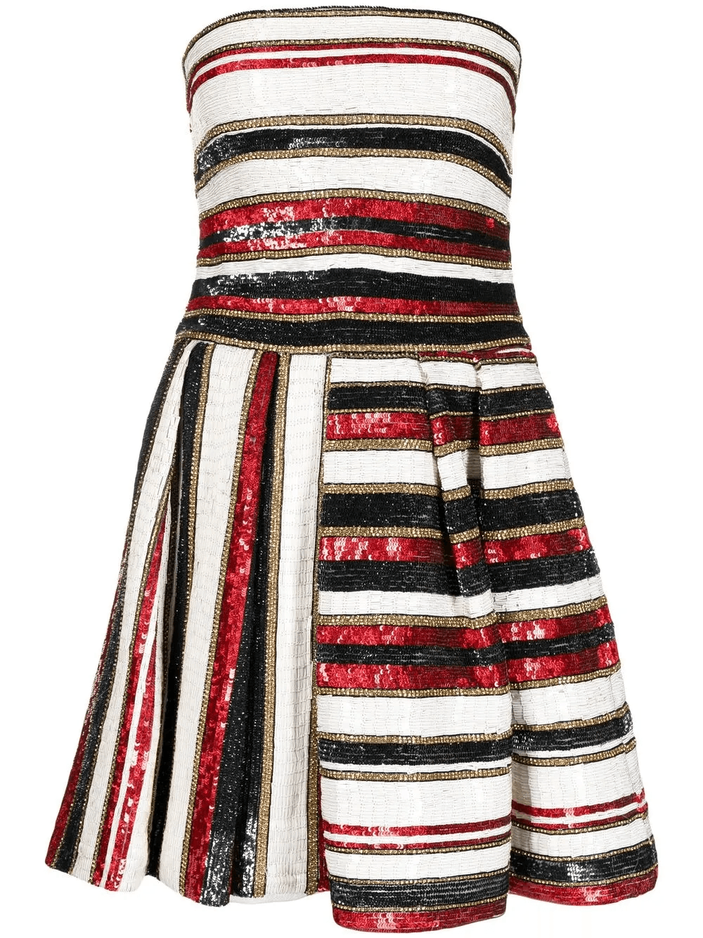 sequinned stripe-print mini dress - Image 1