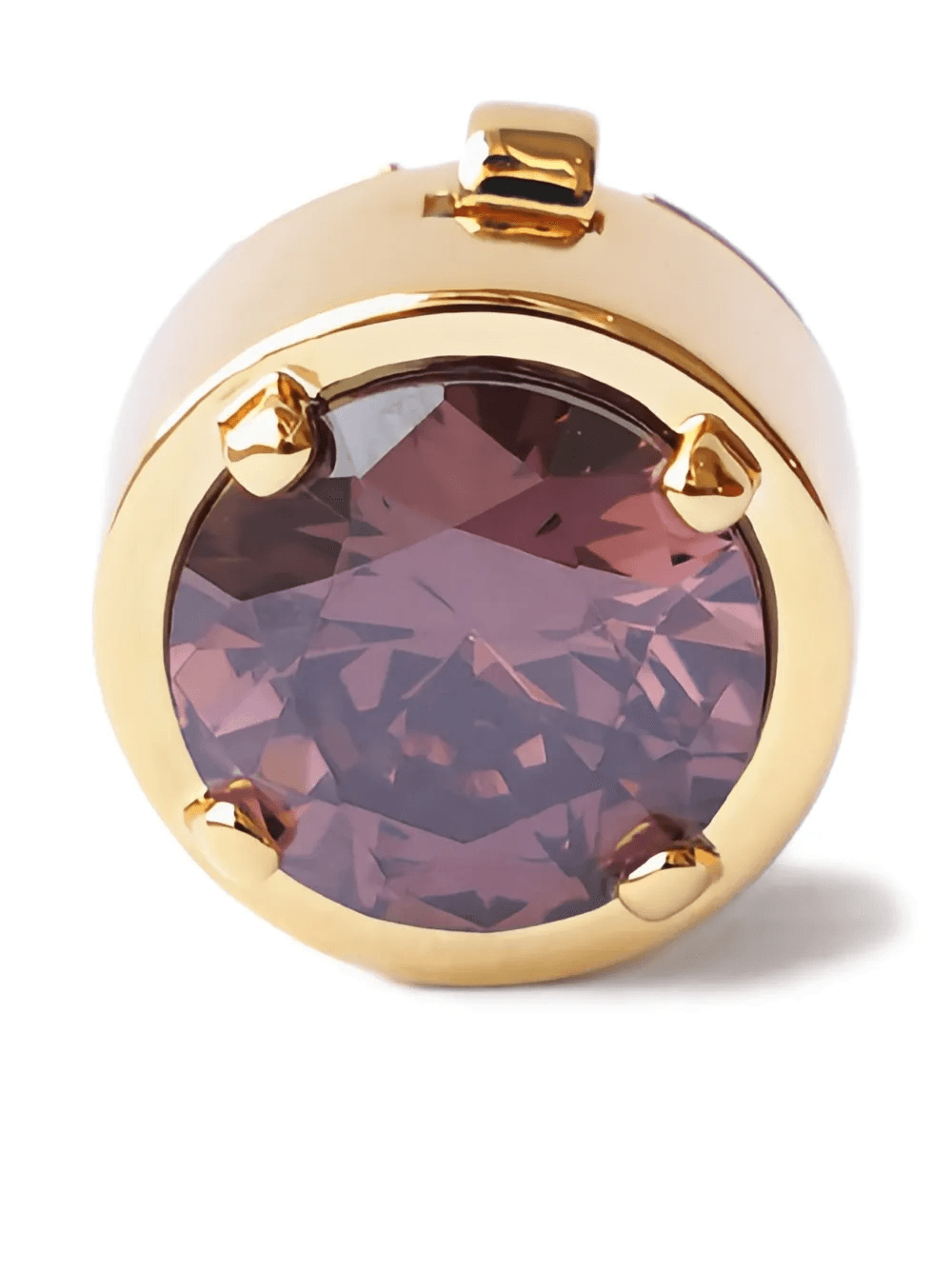 stone-embellished gold-plated button cover - Image 1