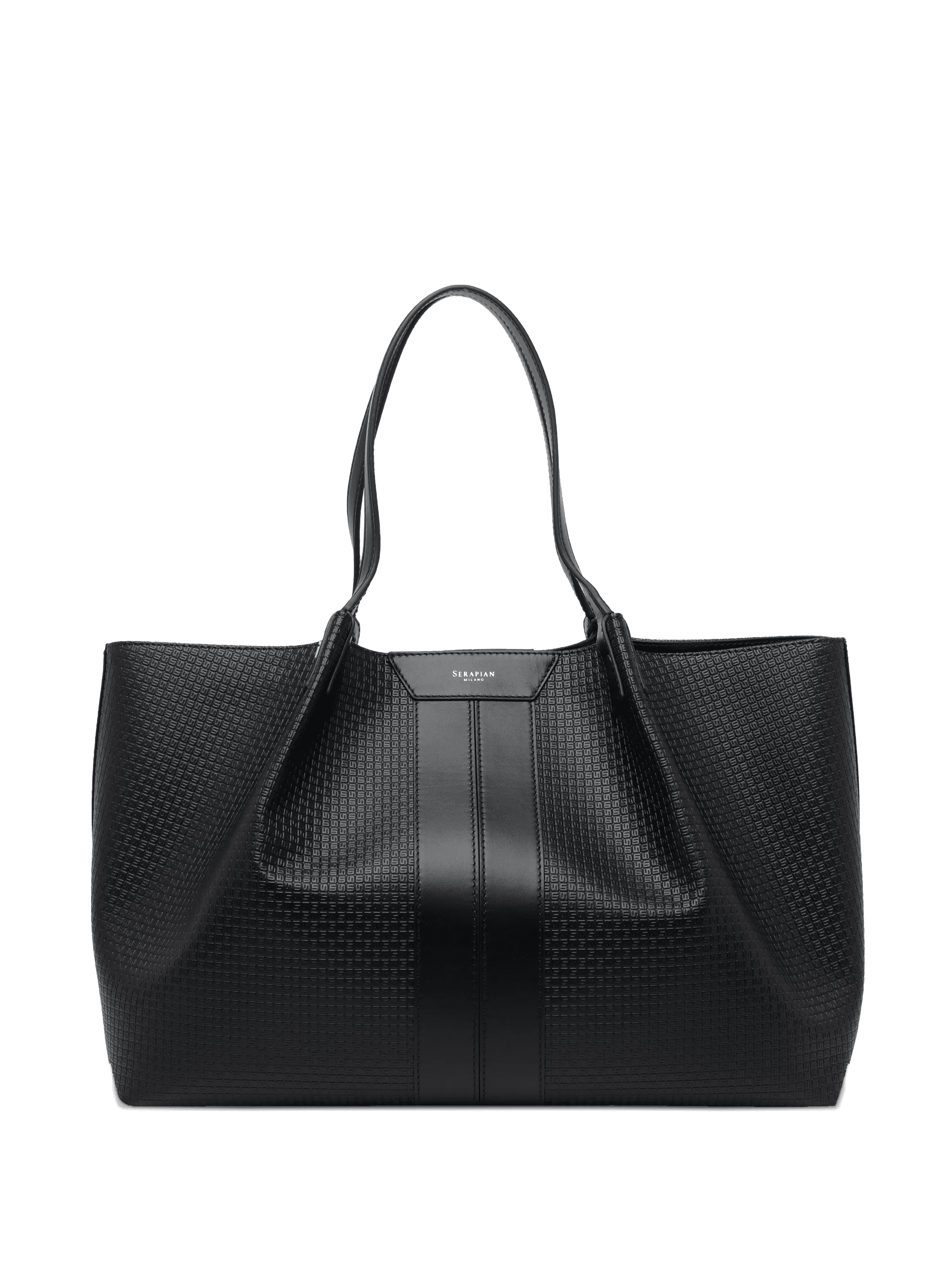 textured leather trim shoulder bag - Image 1