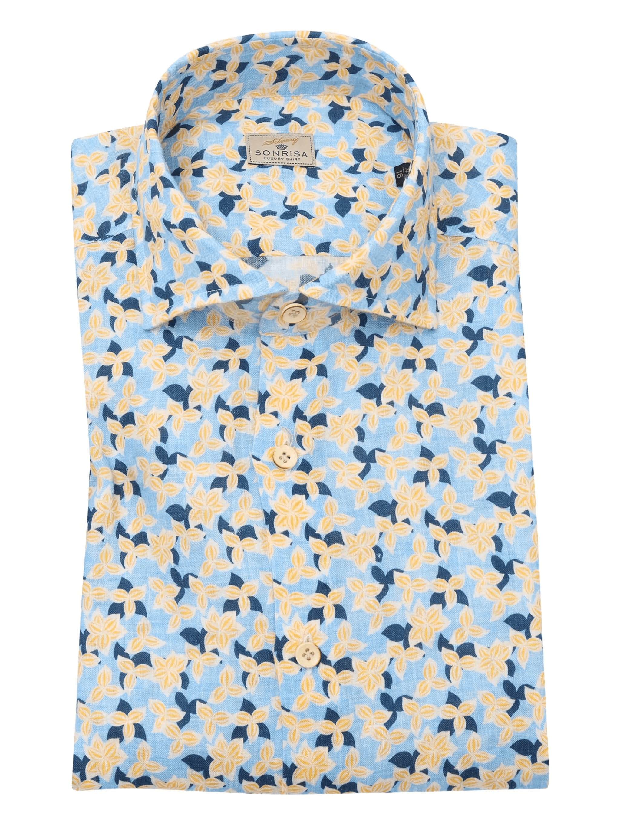 floral-print linen shirt - Image 1
