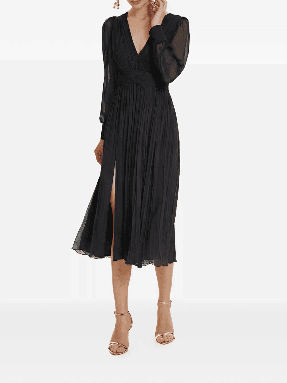 Vasquez pleated silk midi dress - Image 1