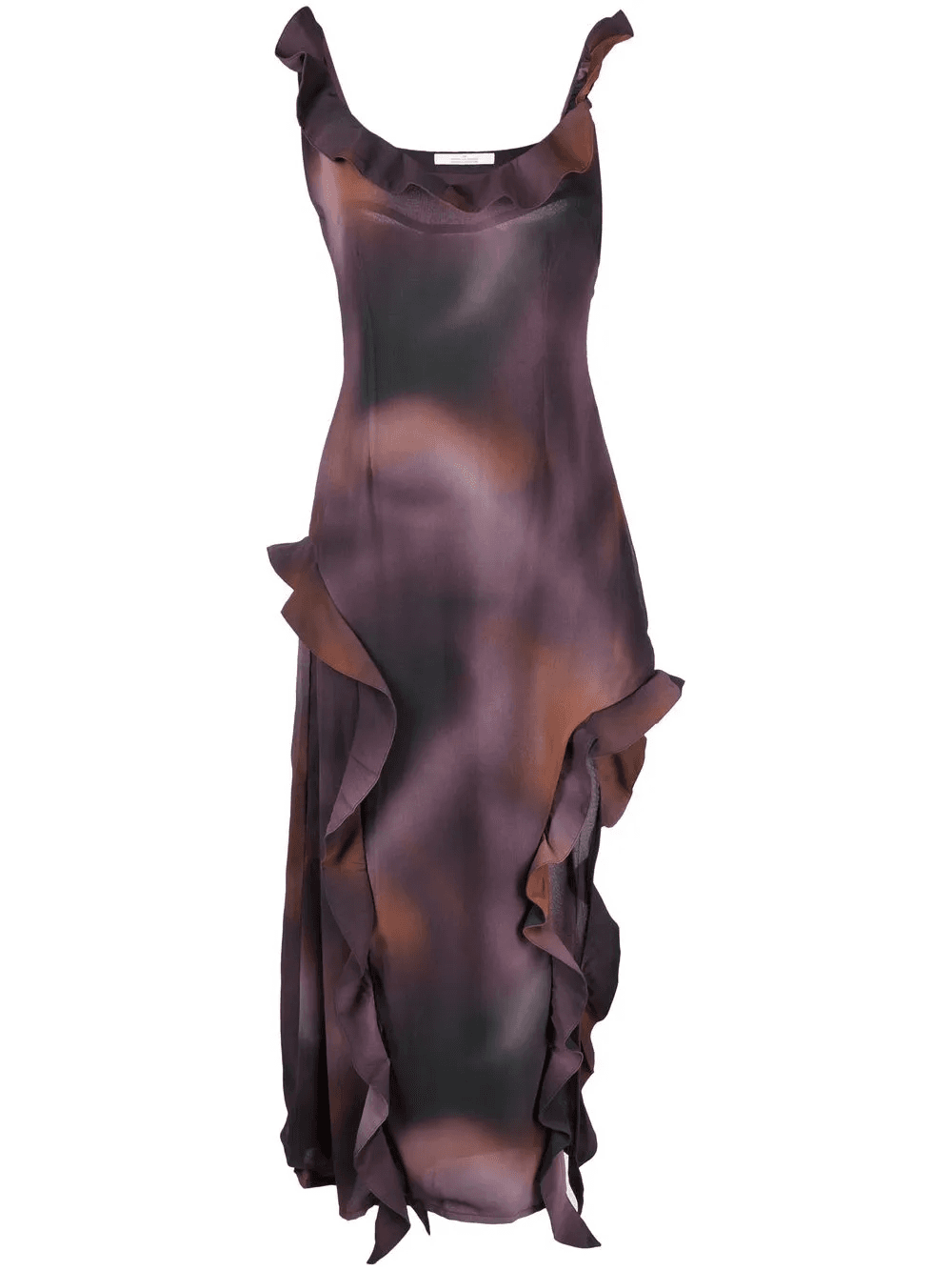 abstract ruffle midi dress - Image 1