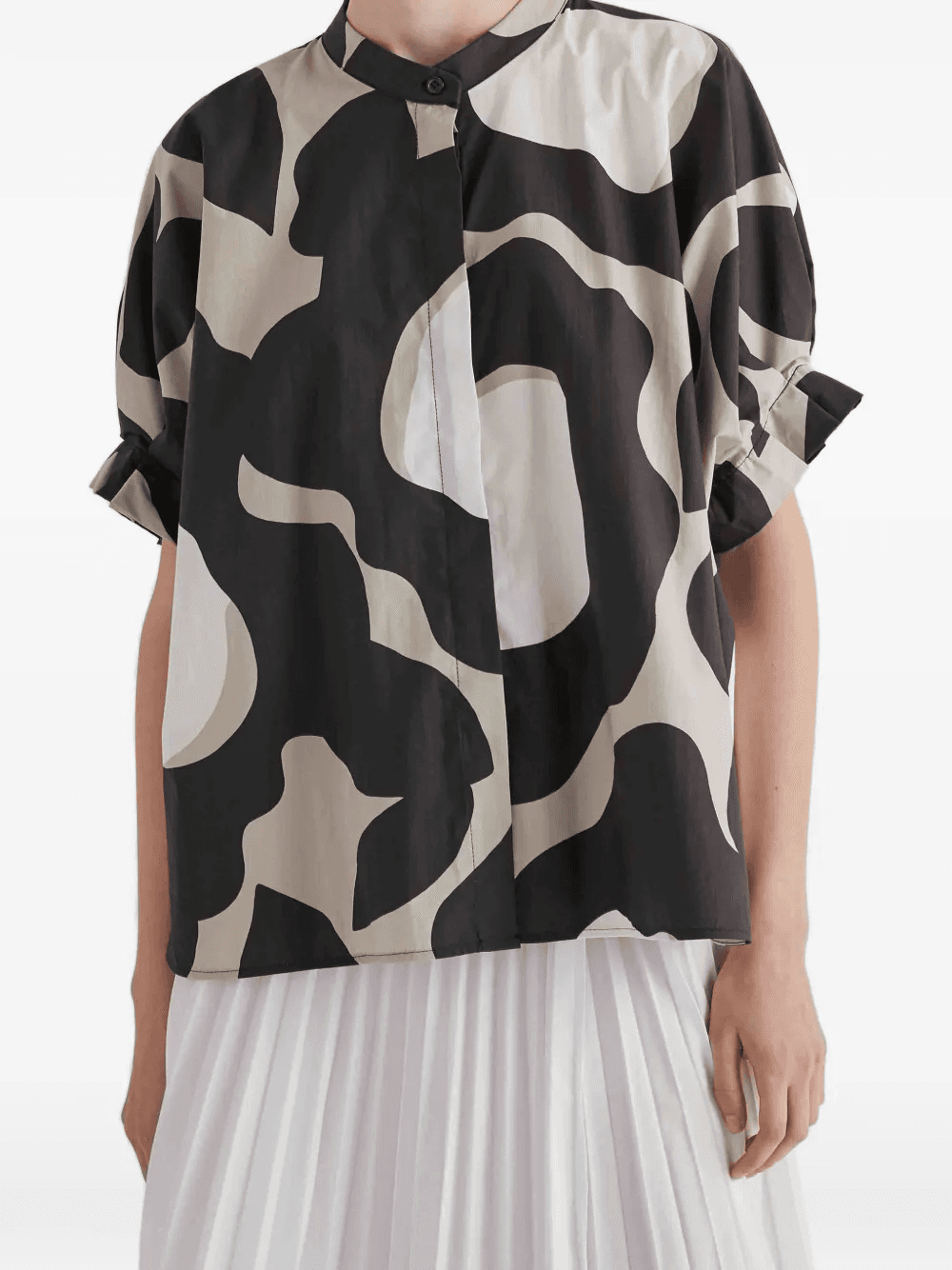 ruffled abstract-print blouse - Image 1