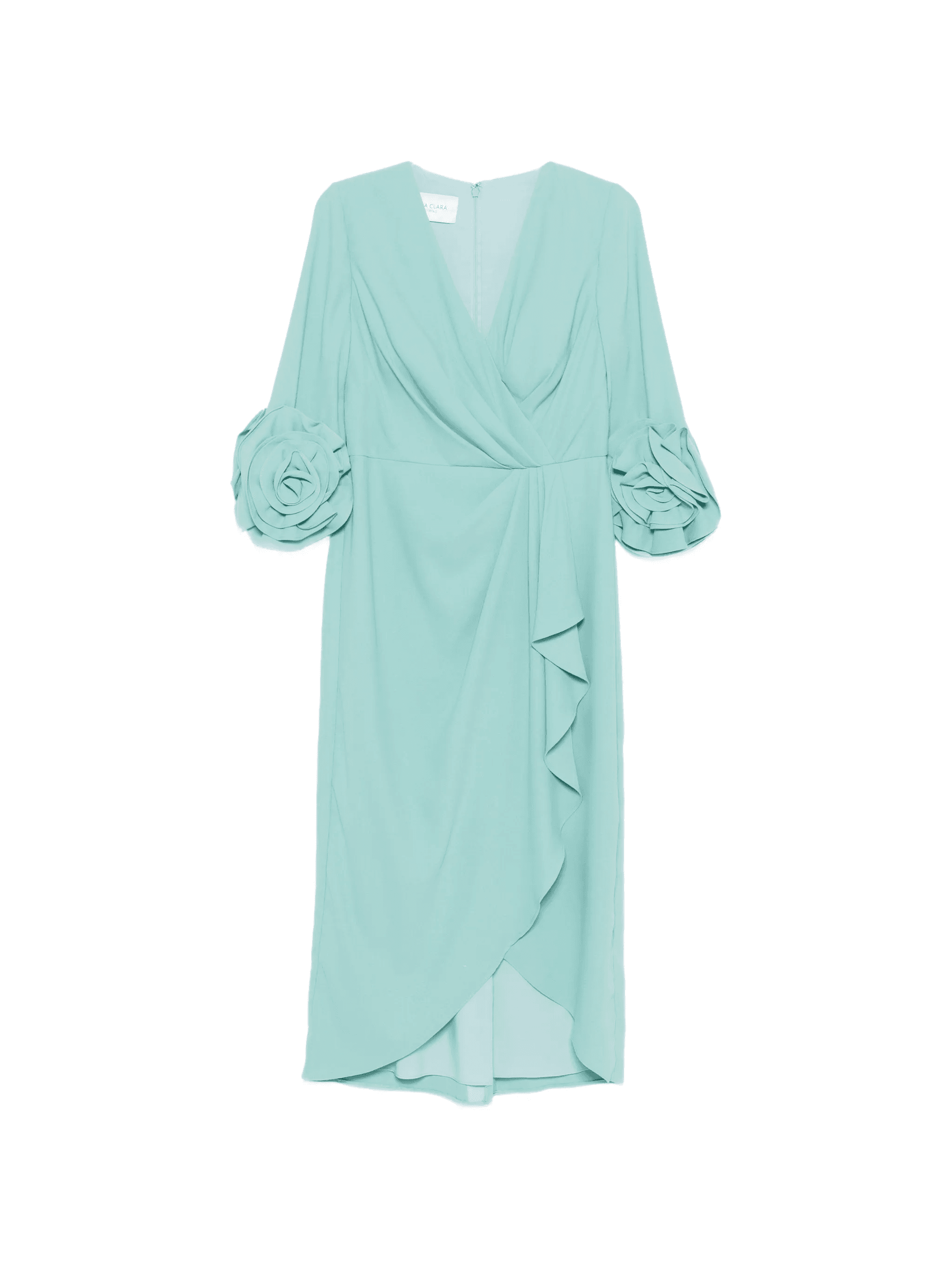 floral-detail ruffled midi dress - Image 1