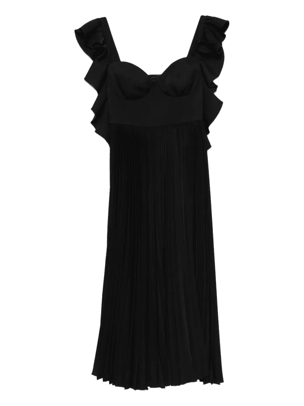 ruffled pleated midi dress - Image 1
