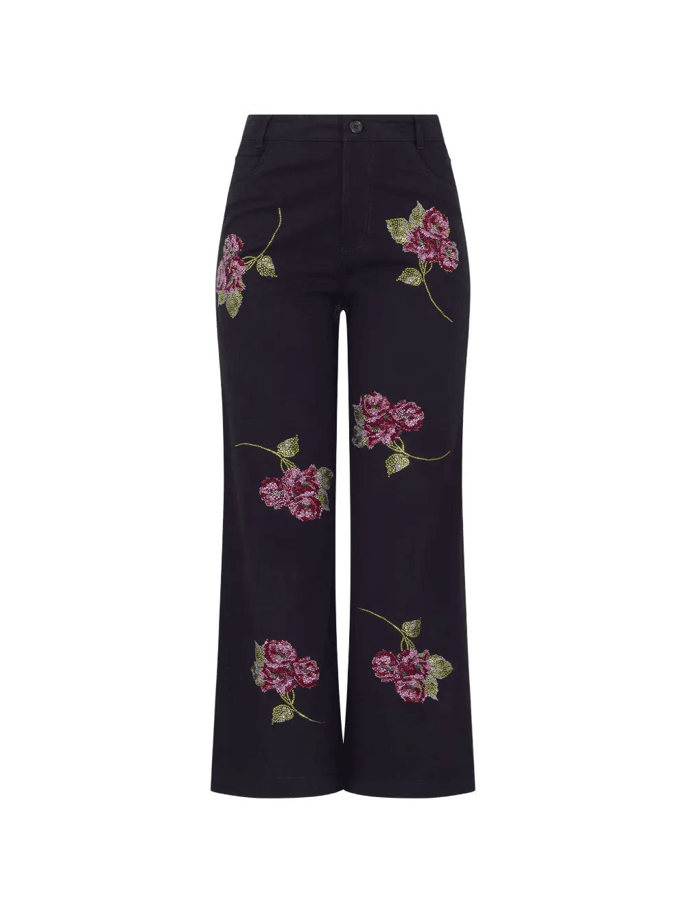 Primrose floral-embellishment cropped trousers - Image 1