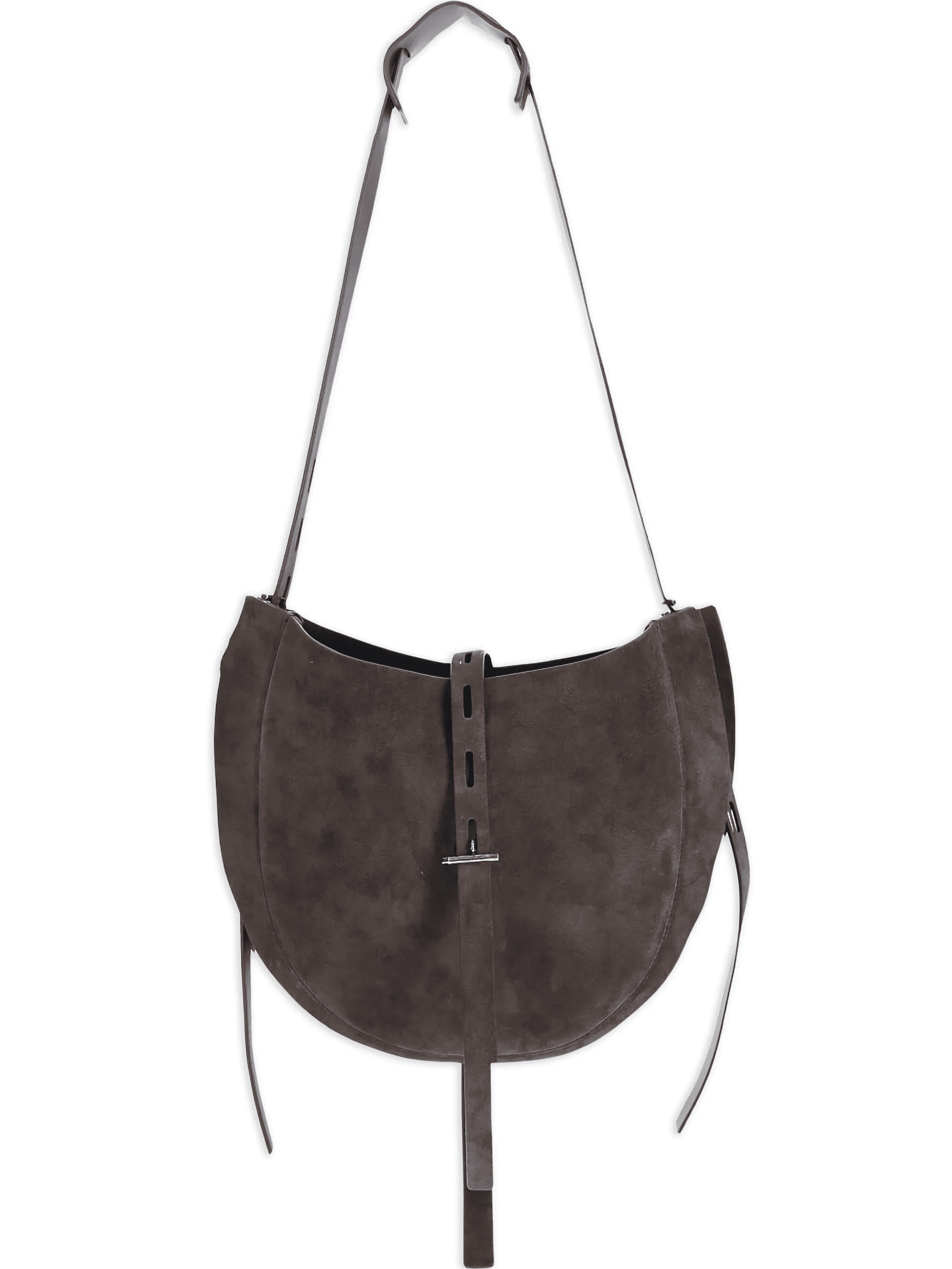 crescent-shaped suede shoulder bag - Image 1