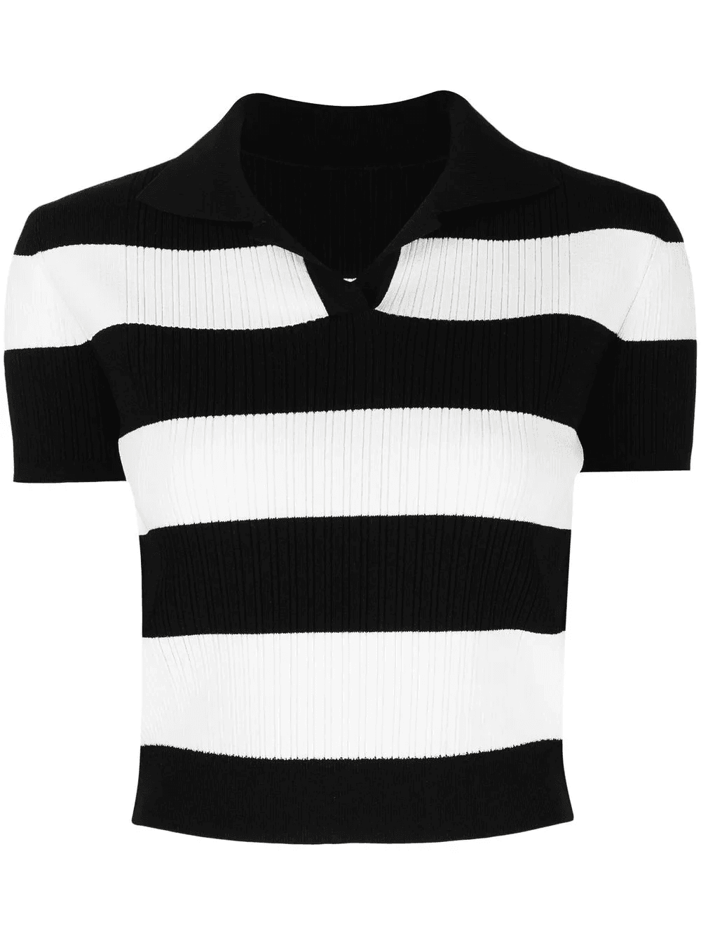 horizontal-stripe cropped T-shirt - Image 1