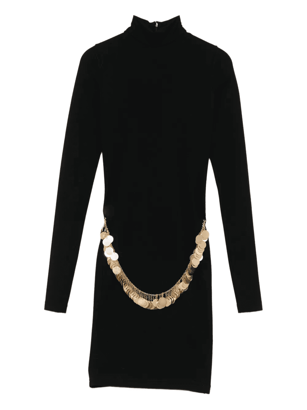 coin-embellished high-neck mini dress - Image 1