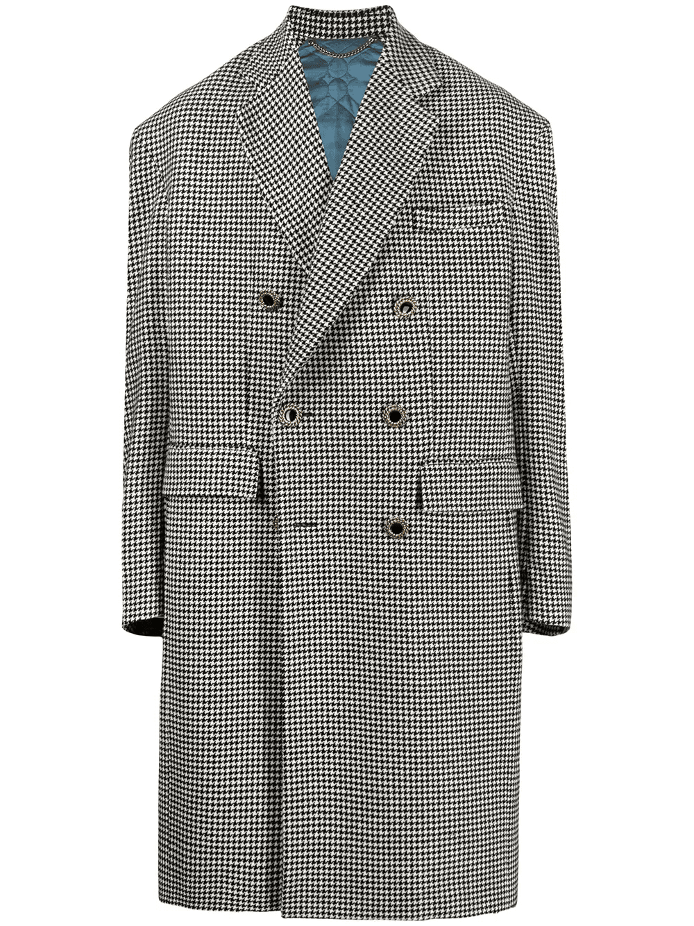 Grandpa houndstooth-print wool coat - Image 1