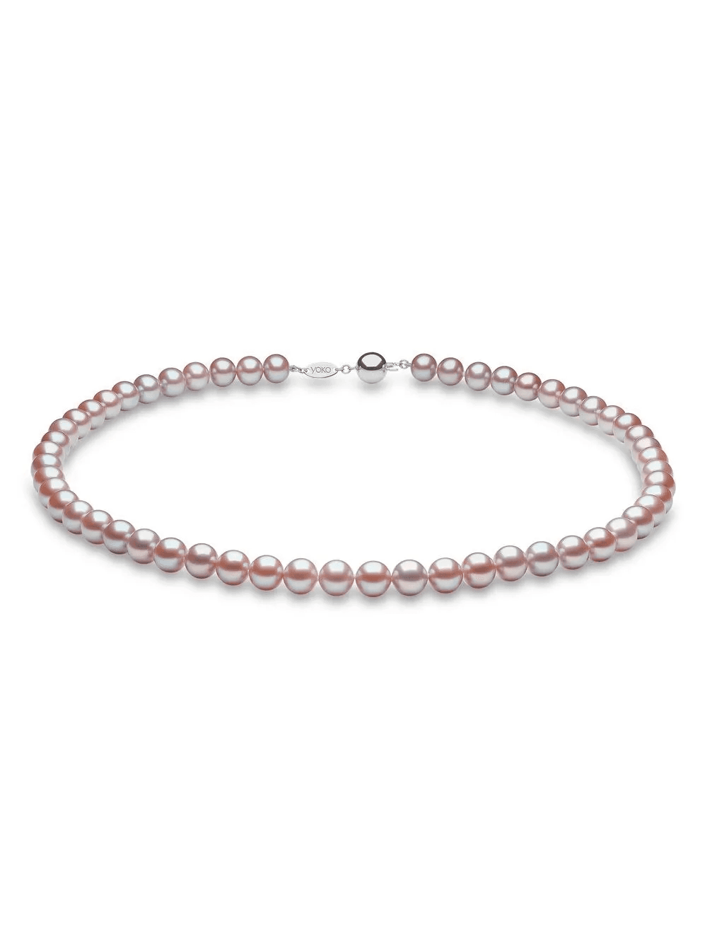 18kt white gold Classic 7mm pink freshwater pearl necklace - Image 1
