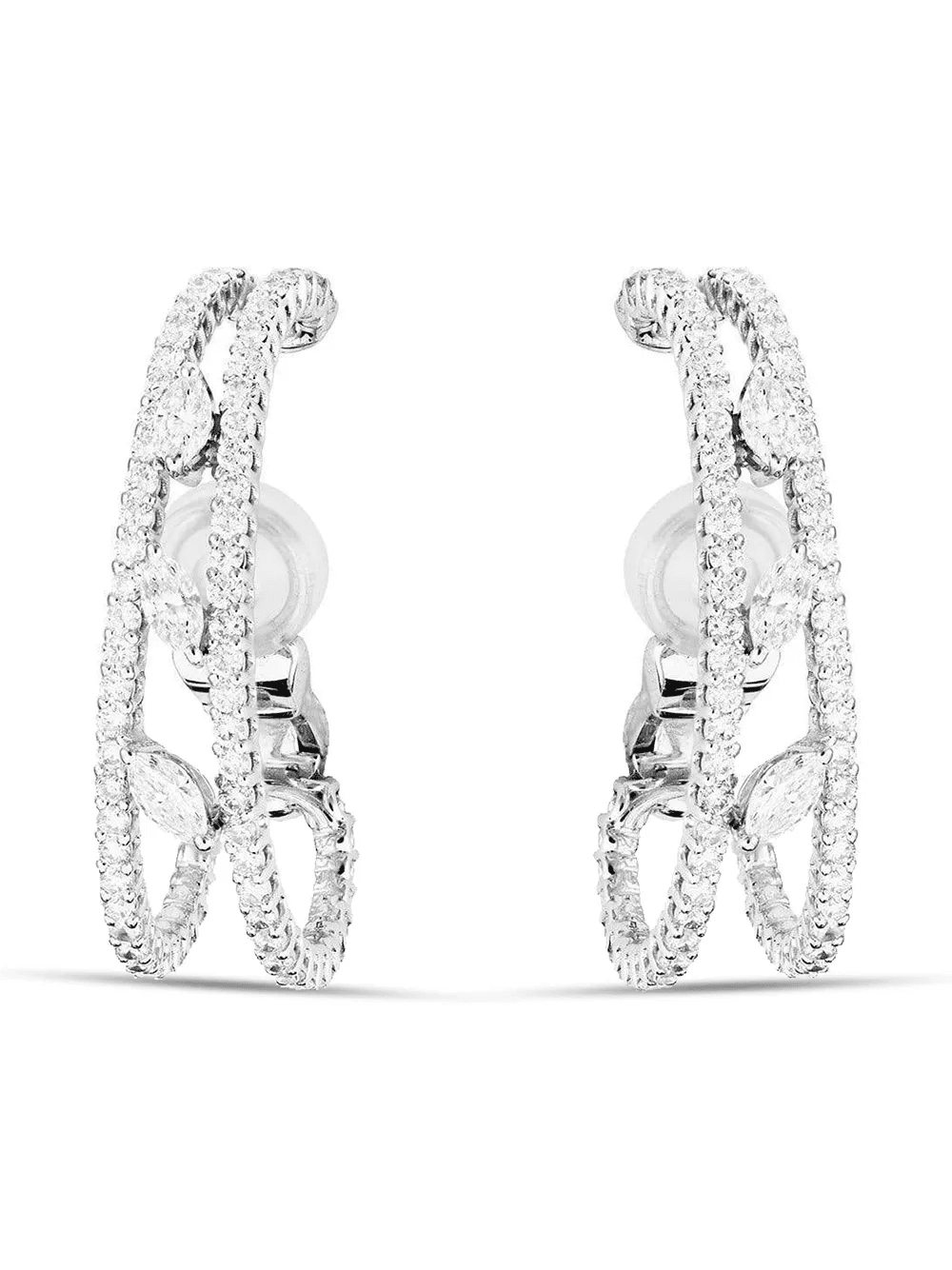 18kt white gold diamond Inside hoop earrings - Image 1