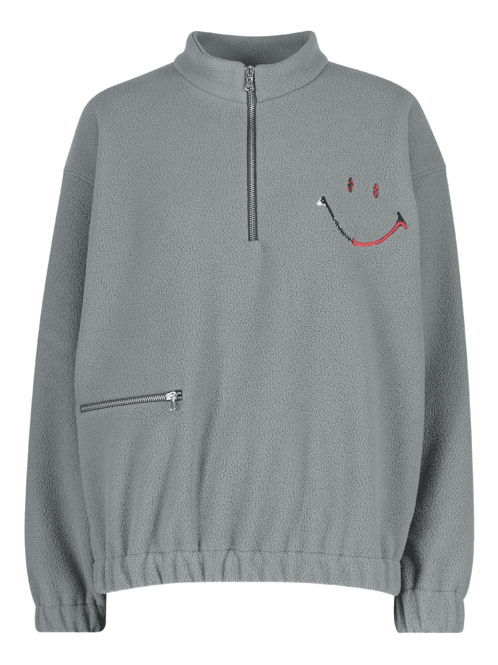 x Smiley® zip-fastening fleece sweatshirt - Image 1