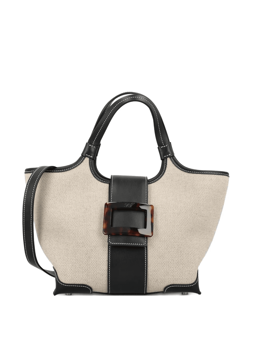 Mini Belle Vivier buckle cotton tote bag - Image 1