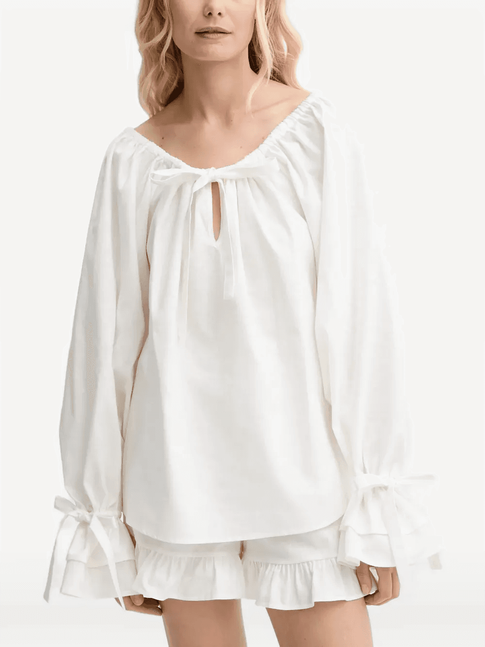tie ruffle blouse - Image 1